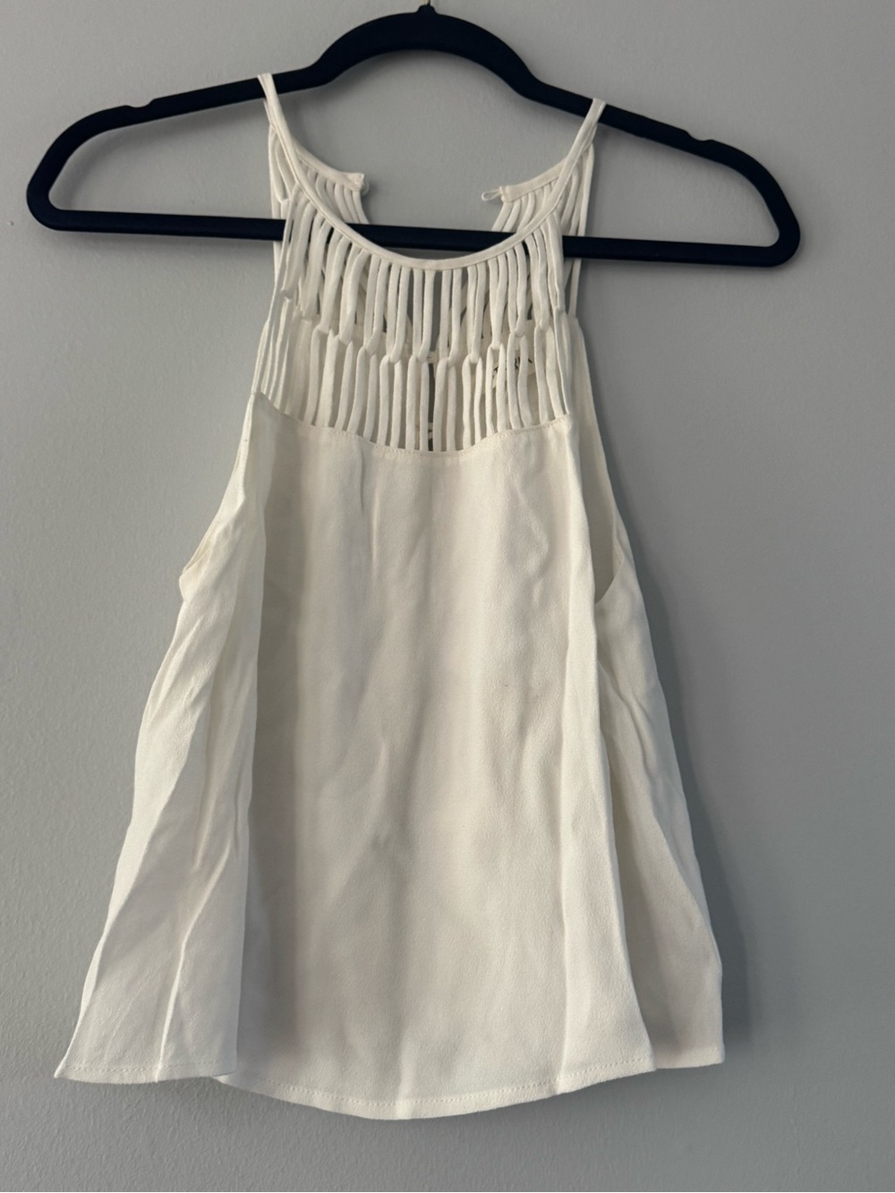 Storia White Macramé Halter Camisole